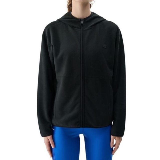 4F 4F Women's WMM00TFLEF315 Fleece Full Zip Hoodie in Black - 3