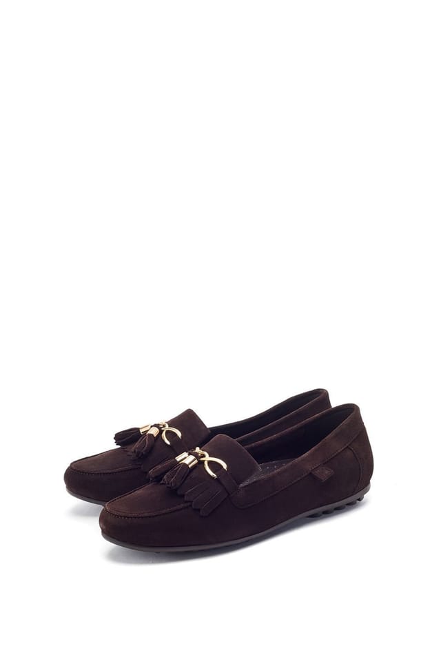 Moda In Pelle Moda In Pelle Women's 'Essana' Suede Loafers in Dark Brown - 2