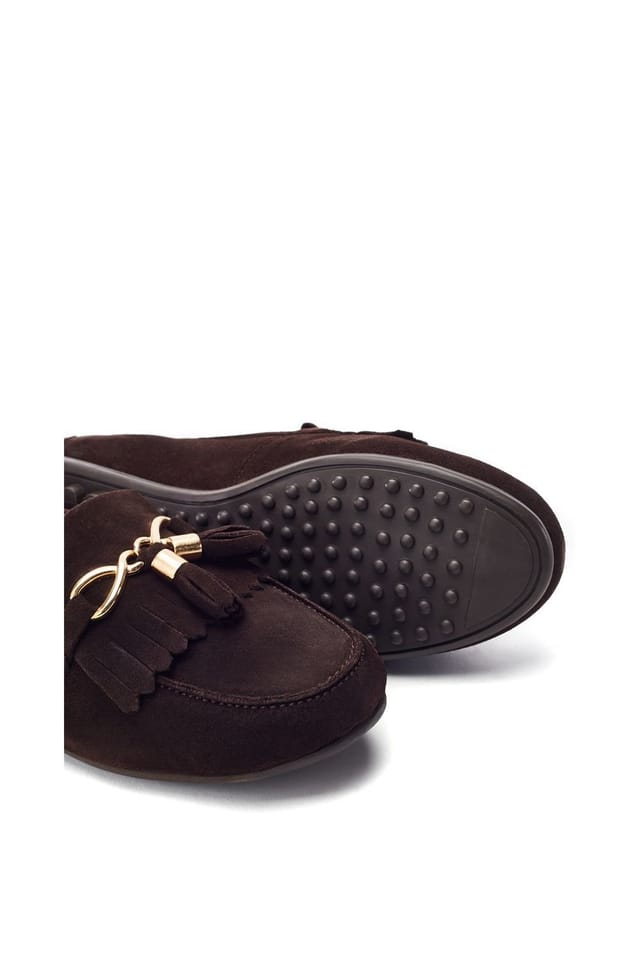 Moda In Pelle Moda In Pelle Women's 'Essana' Suede Loafers in Dark Brown - 3