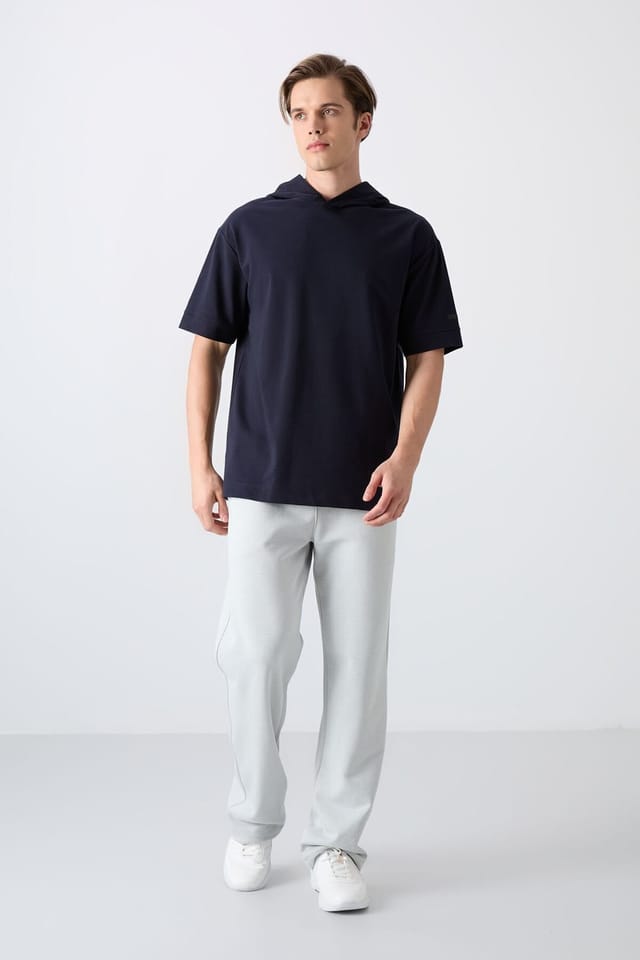 Tommy Life Tommy Life Men's Oversized Hooded Short-Sleeve T-Shirt in Navy - 2