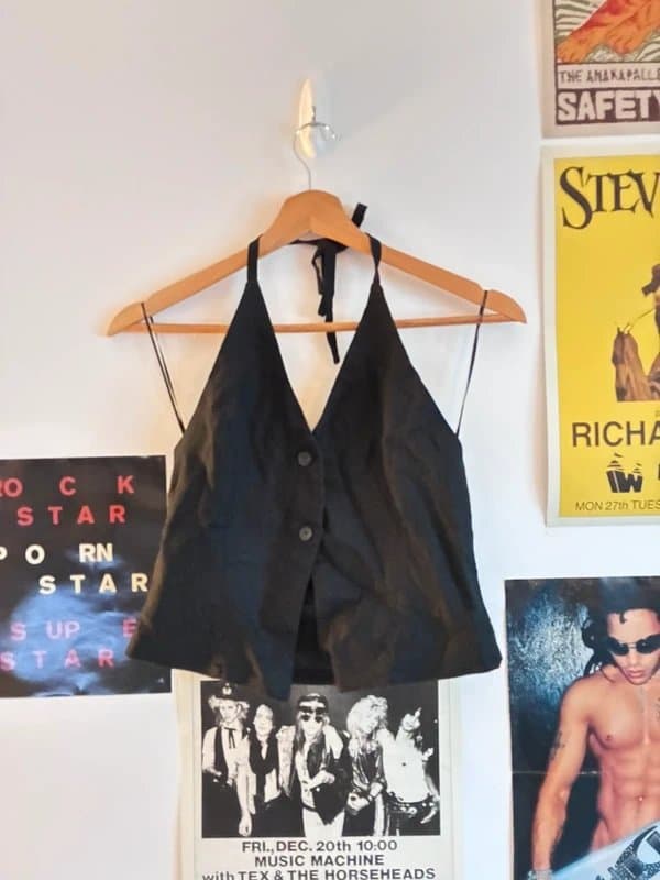 Bershka Bershka black halter neck mini waistcoat