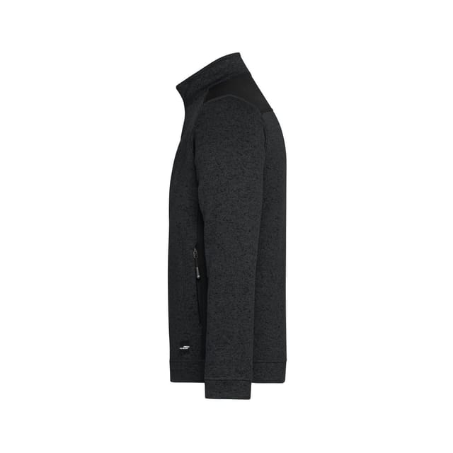 James and Nicholson James and Nicholson Men's Strong Knitted Work Fleece Jacket in Black - 3