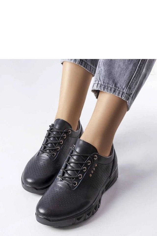 Love Lace Love Lace Women's Lace Up Brodeur Cut Out Summer Sneakers with Grip Soles in Black - 2