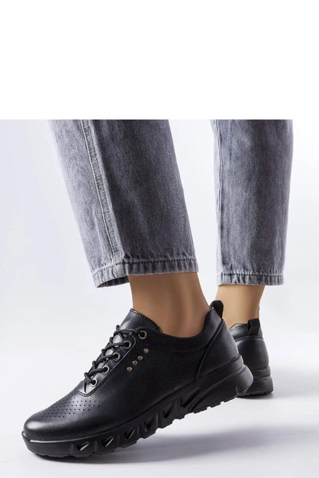 Love Lace Love Lace Women's Lace Up Brodeur Cut Out Summer Sneakers with Grip Soles in Black - 3