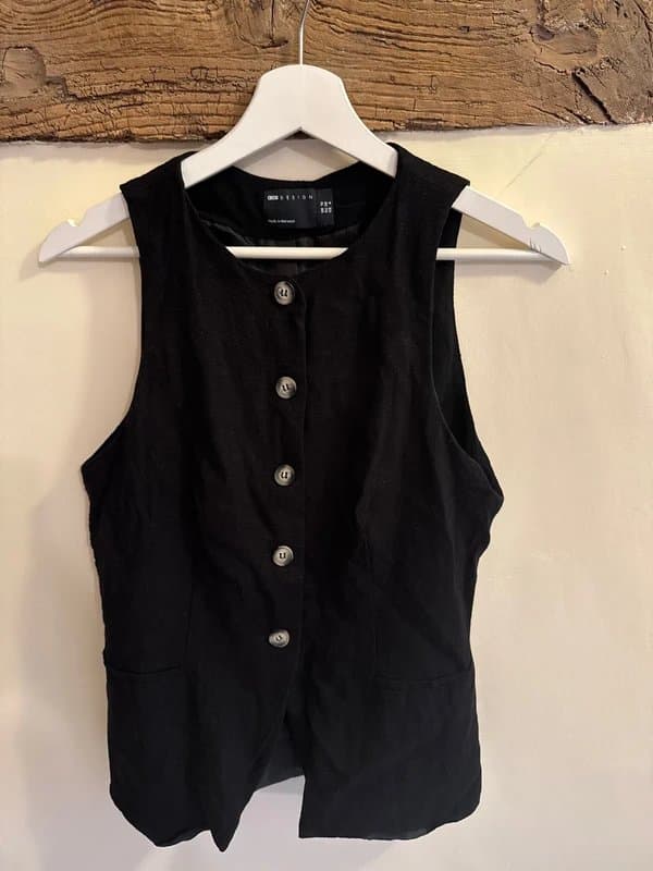 ASOS Black waistcoat top - size 10