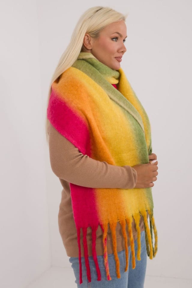 Love Lace Love Lace Women's Autumn Winter Polyester Tassel Scarf Smooth Color Pattern in Green - 2