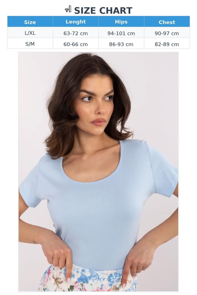 Love Lace Love Lace Women's Cotton Elastane Casual Round Neck T-Shirt in Blue - 3
