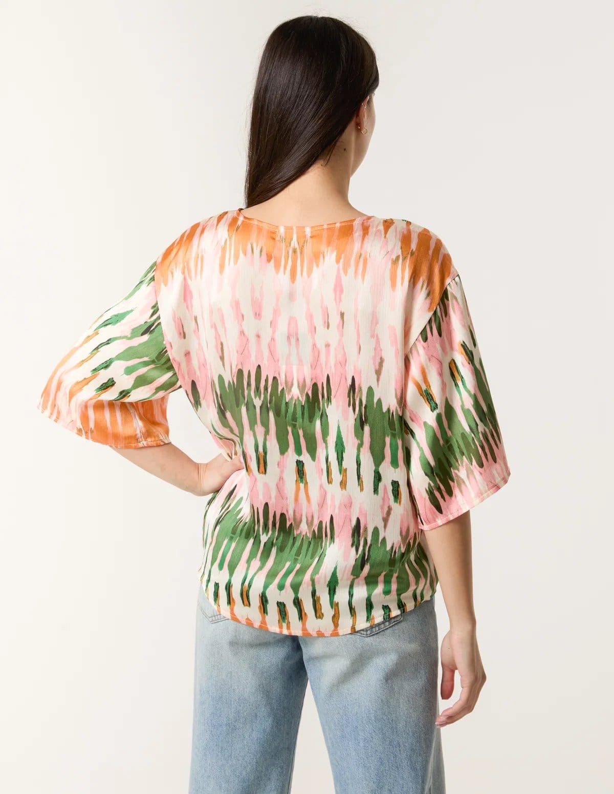 Blue Vanilla Satin Tie Front Blouse - 4