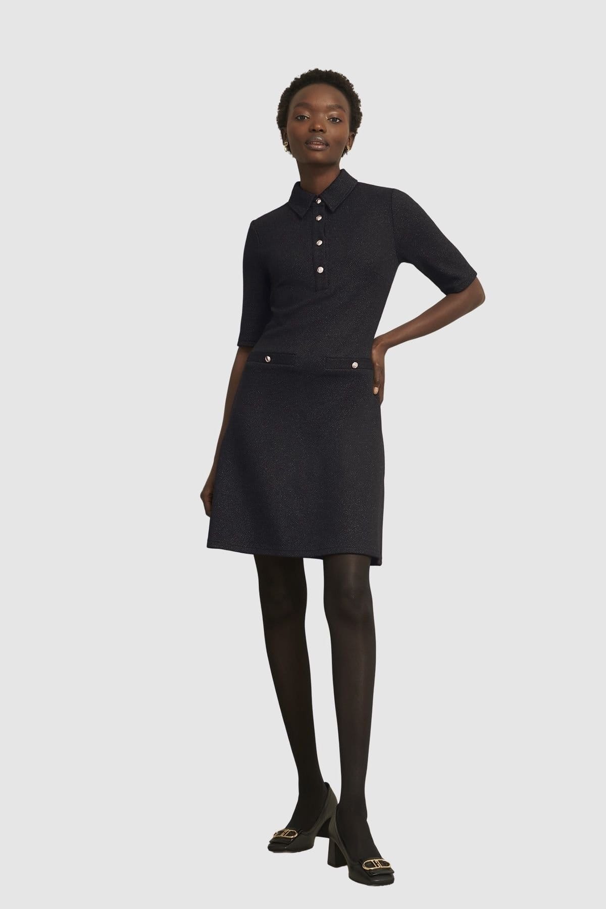 Hobbs London Black Polo Midi Dress
