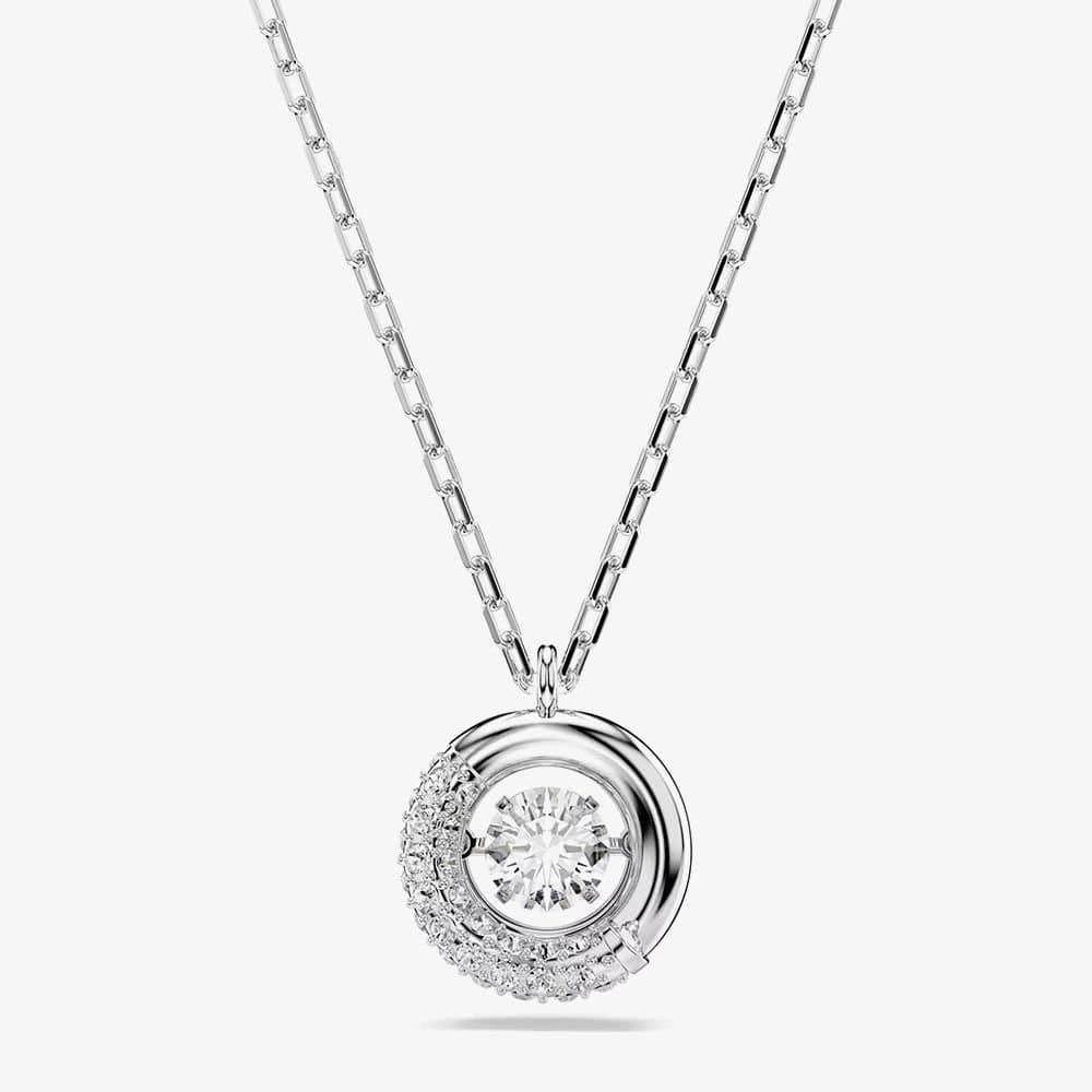 Swarovski Swarovski Women's Dextera Rhodium Plated Round White Crystal Pendant Necklace 5733400 in Silver