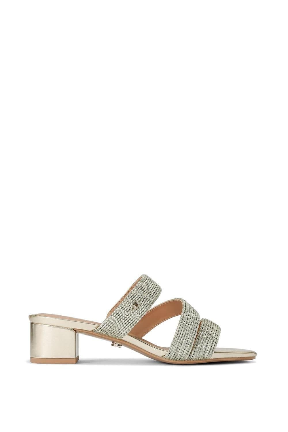 Carvela Carvela Women's 'Gala Block Mule' Fabric Heels in Gold