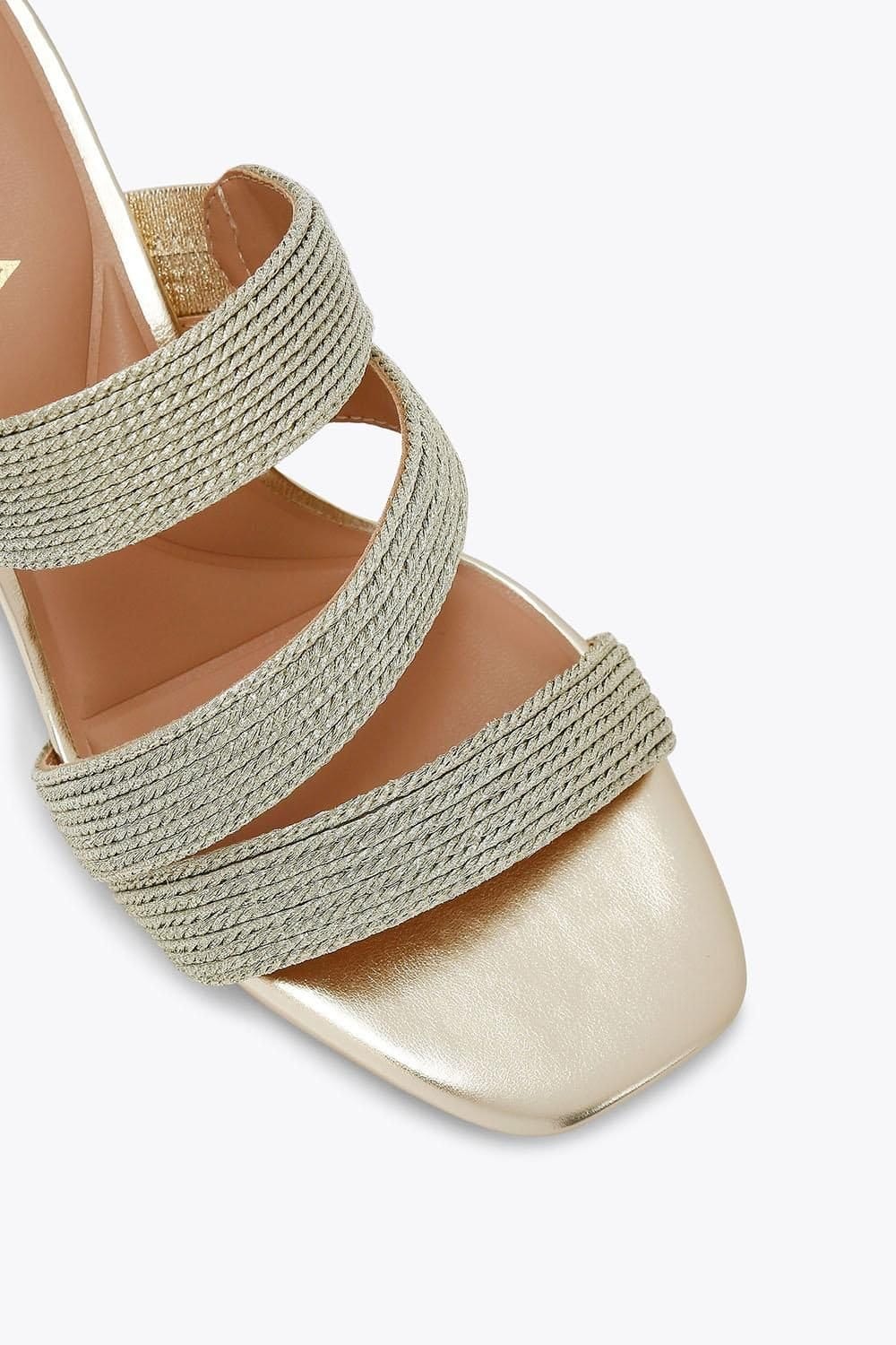 Carvela Carvela Women's 'Gala Block Mule' Fabric Heels in Gold - 4