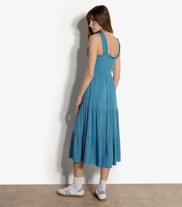 Apricot Women's Light Blue Tiered Smock Midi Dress Apricot New Look - 3