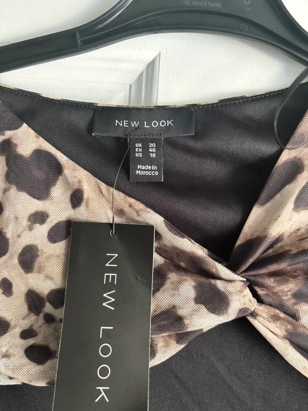 New Look Animal Print Cut-Out Cleavage Top