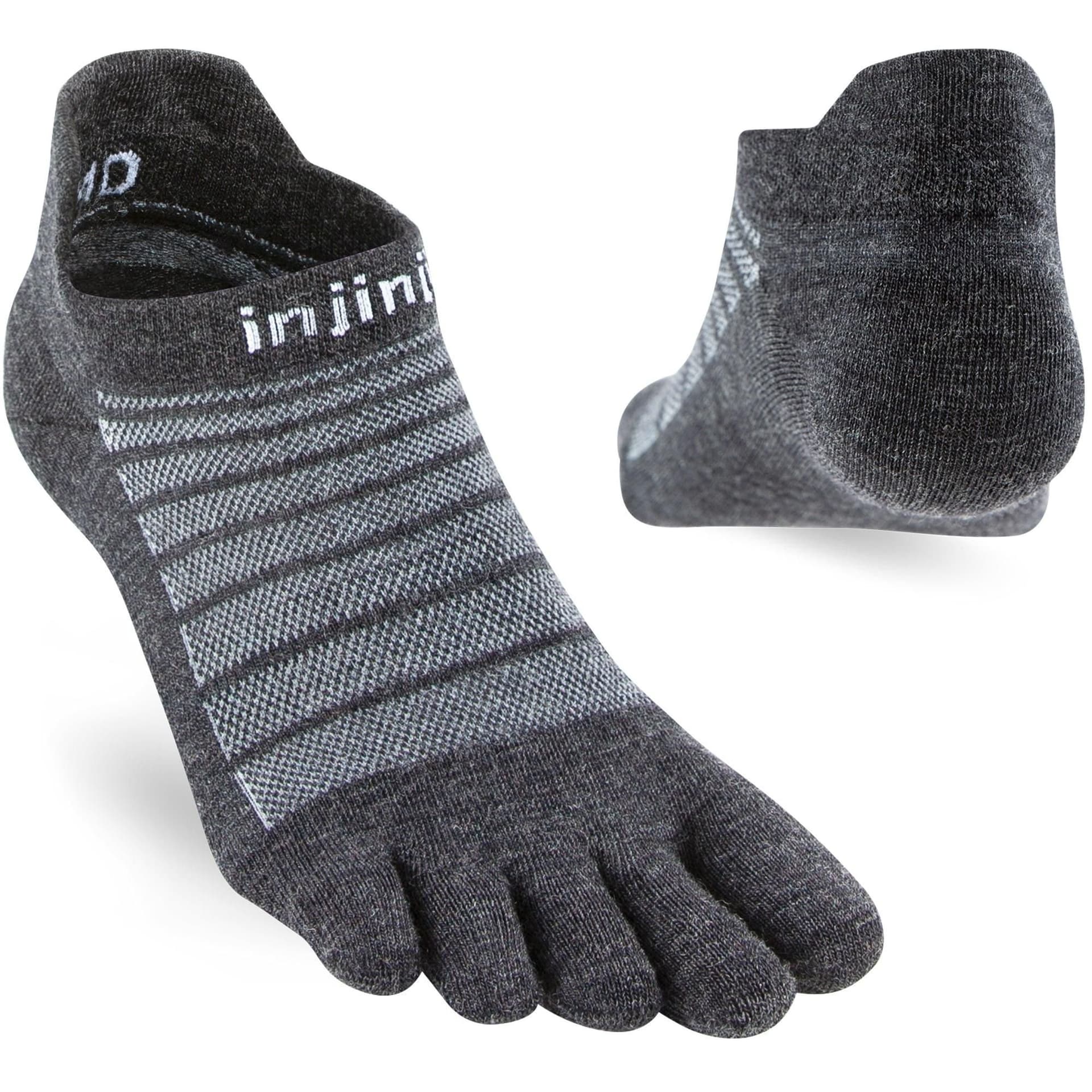 Injinji Injinji Men's Lightweight No-Show Merino Toe Socks in Grey