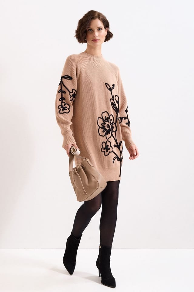 Phase Eight Phase Eight Women's Rosa Applique Jumper in Fawn - 3