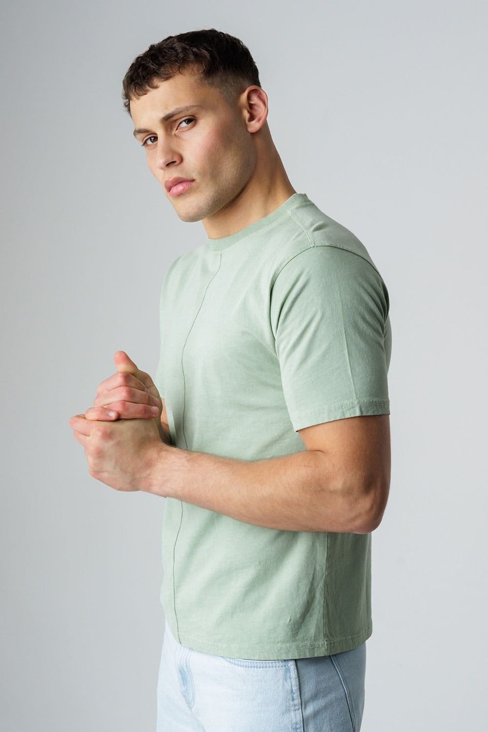 Influence Green Cotton Crew Neck T-Shirt