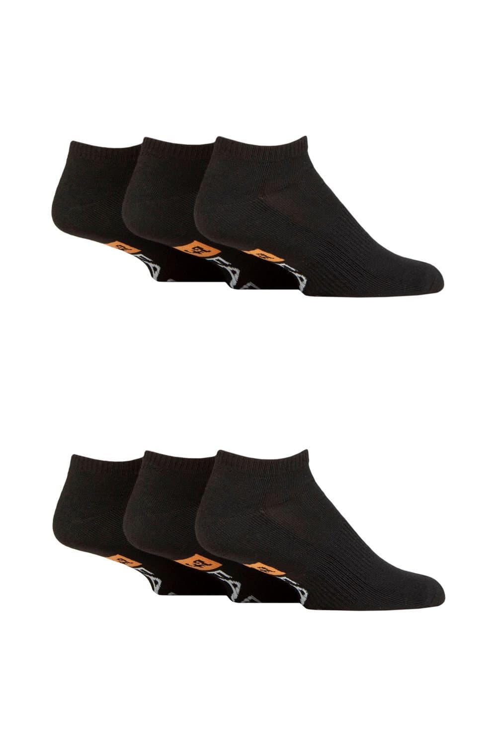 Farah FARAH Men's Mens 6 Pair Plain, Patterned & Striped Trainer Socks in Black