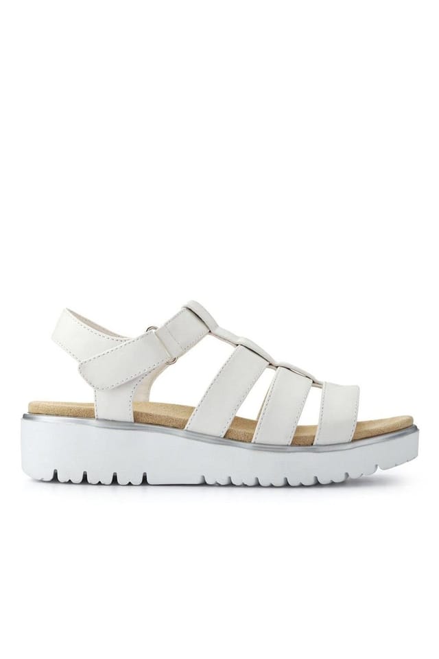 Pavers Pavers Women's Wide Fit Strappy Sandals in White - 2