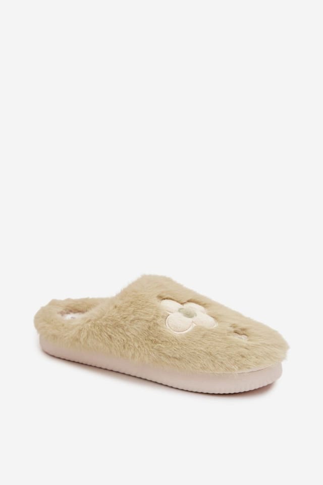 Love Lace Love Lace Women's Fur Floral Step Home Slippers Soft Insole Warm Cozy Evenings in Green - 2