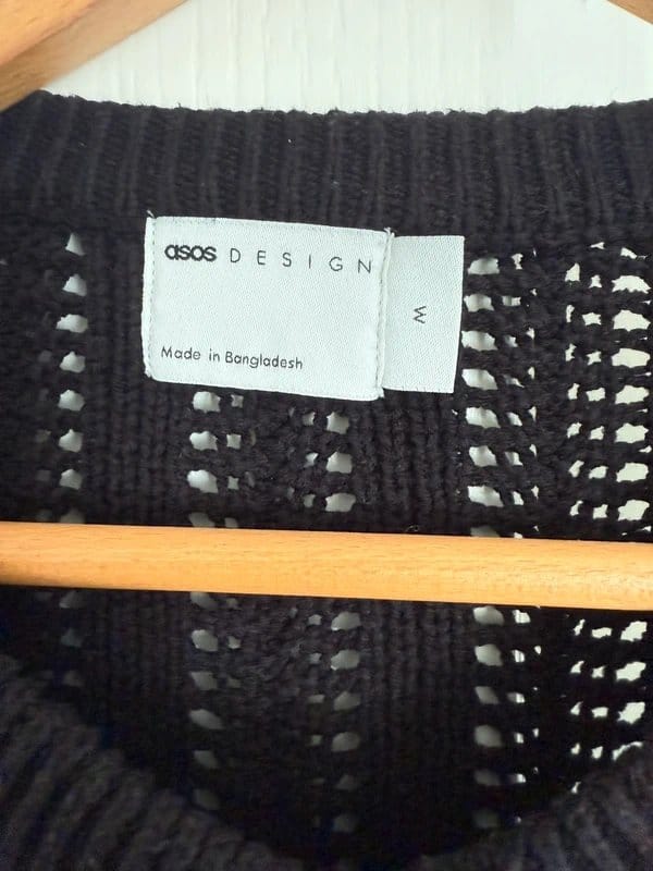 ASOS Design Black Crochet Cardigan - Size M