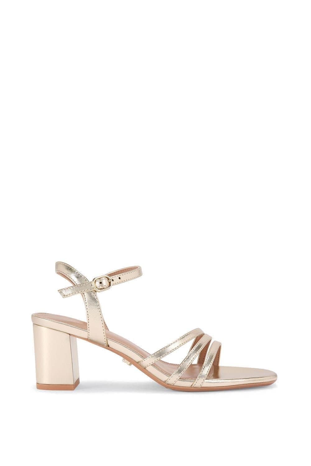 Carvela Carvela Gold Metallic Block Heel Sandals