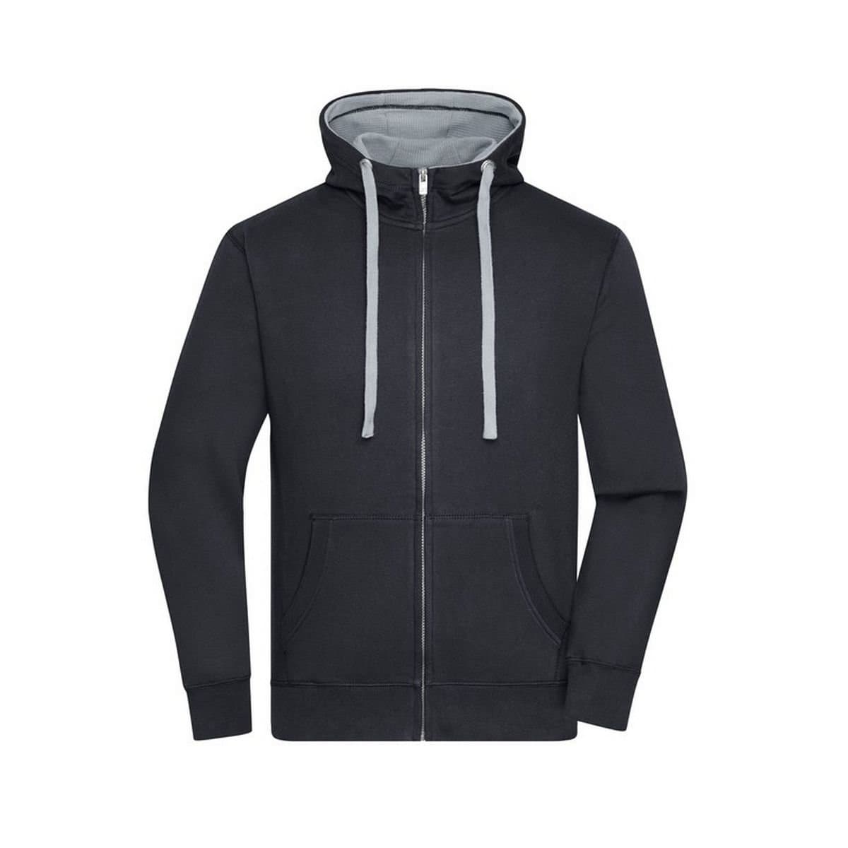 James and Nicholson James and Nicholson Men's Lifestyle Full Zip Hoodie in Black