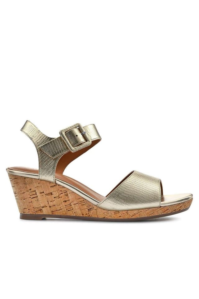 Jones Bootmaker Jones Bootmaker Women's Grazina Leather Wedges in Gold - 2