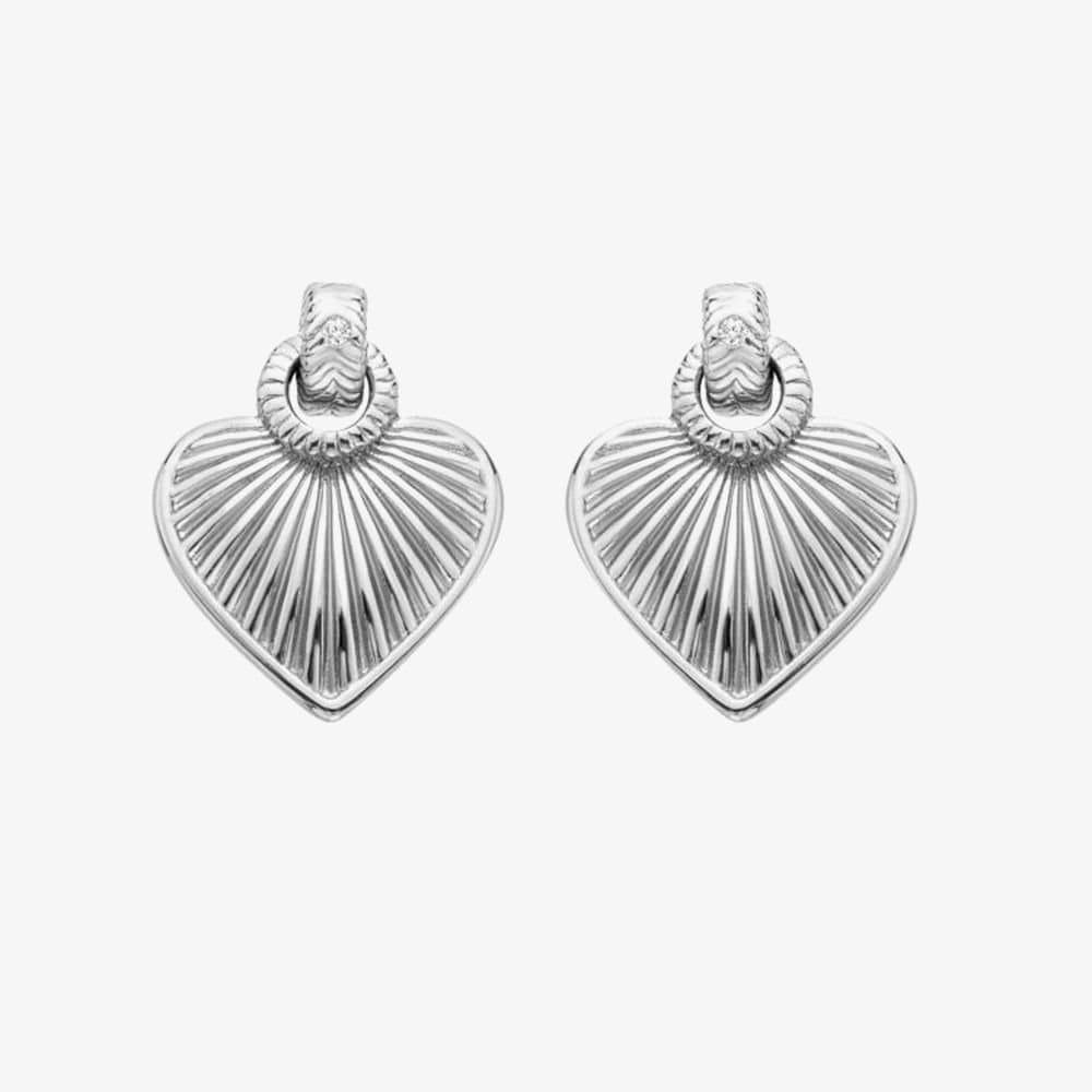 Hot Diamonds Hot Diamonds Women's Essence Sterling Silver Diamond Sunbeam Heart Stud Earrings DE820