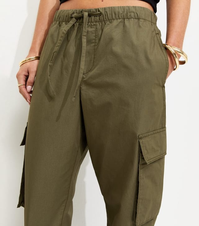 New Look Women's Petite Dark Khaki Cotton Utility Cargo Trousers New Look - 2