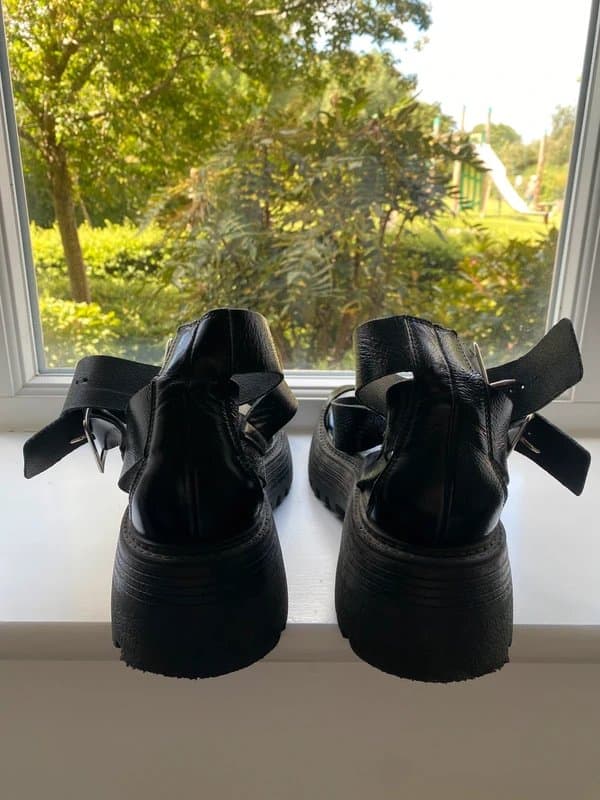 ASOS ASOS black patent chunky platform sandals