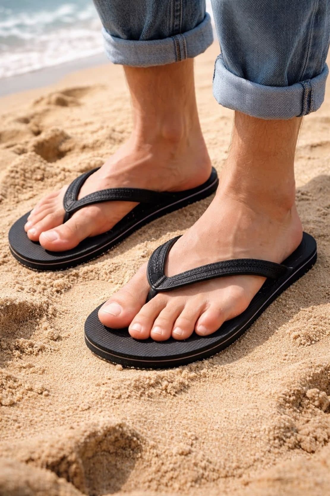 LARANGE LARANGE Men's Classic Beach Flip-Flops - Lightweight Casual Toe