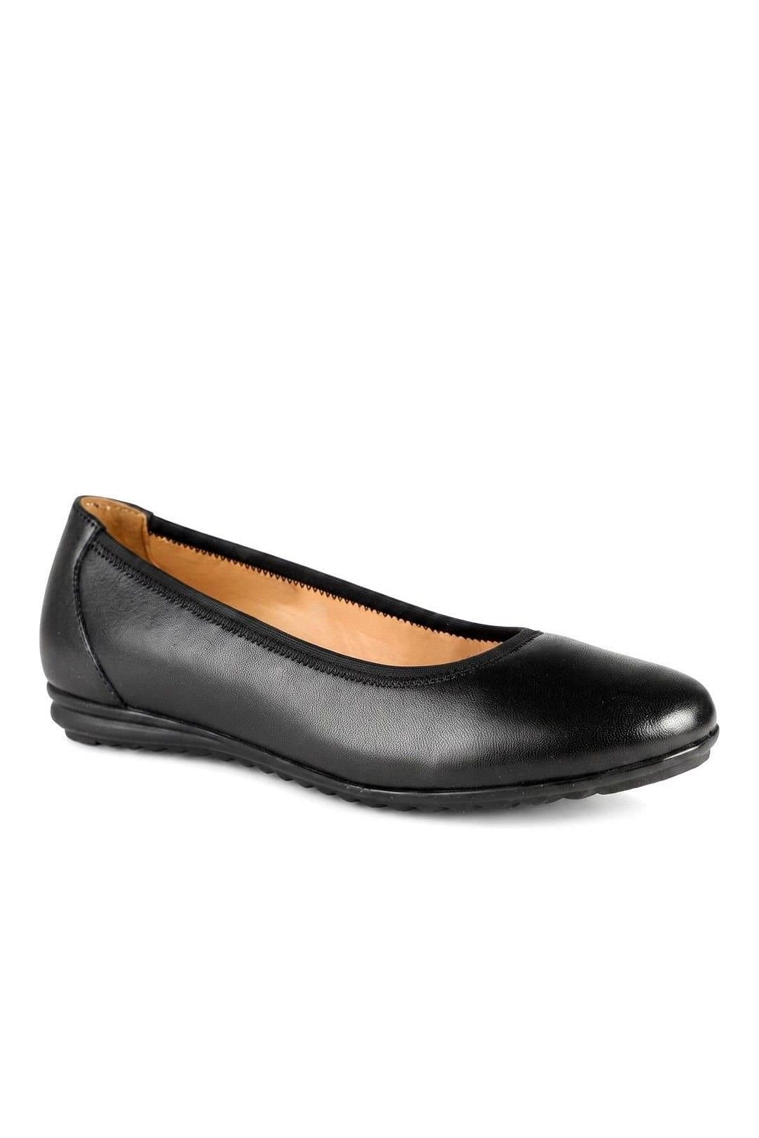 Pavers Pavers Women's Smart Leather Lightweight Ballet Flats in Black