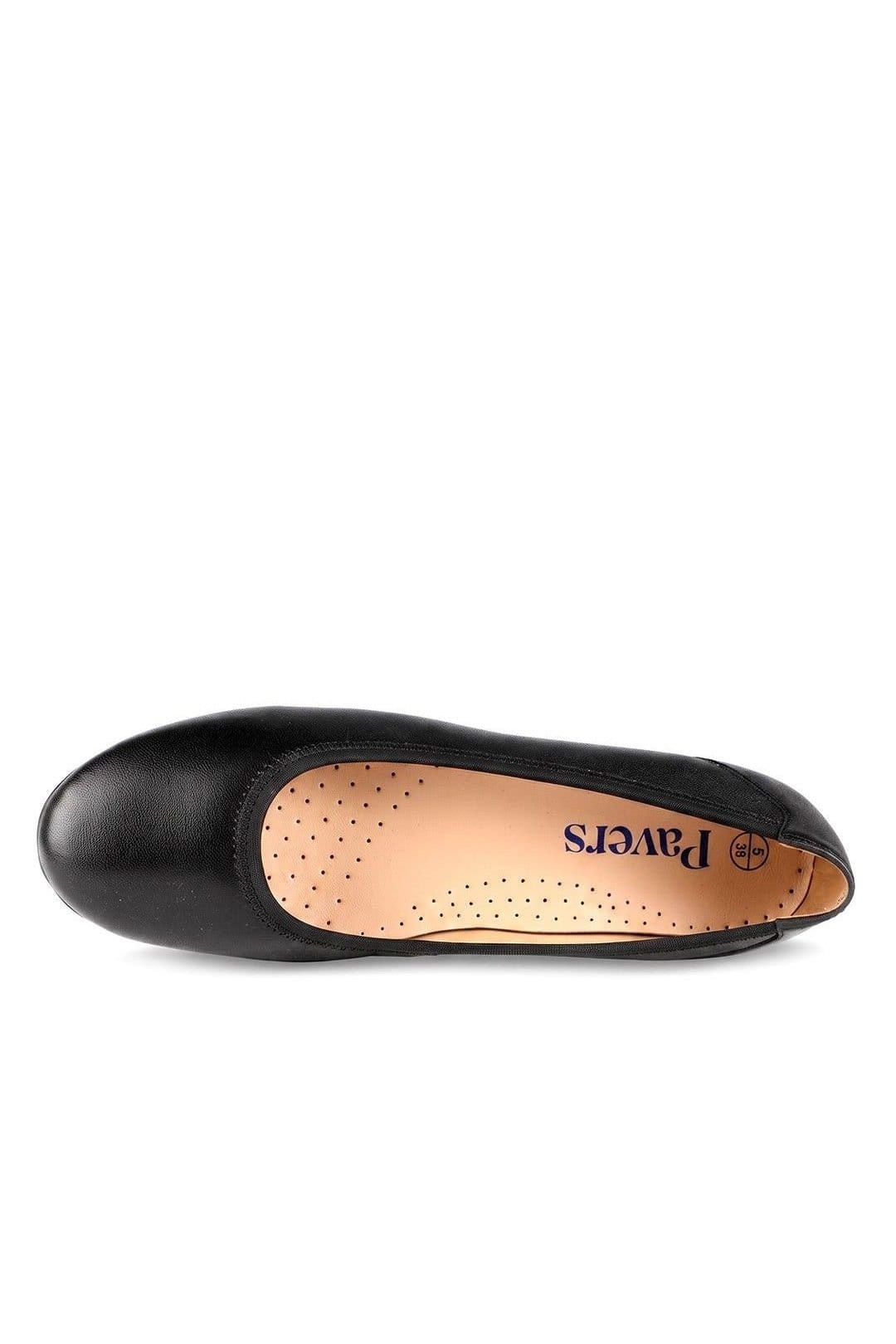 Pavers Pavers Women's Smart Leather Lightweight Ballet Flats in Black - 4