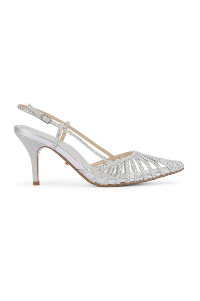 MALOW LONDON MALOW LONDON Women's Selena Slingback Heels Buckle PU/Patent Pointed Toe Stiletto Shoes in Silver - 2
