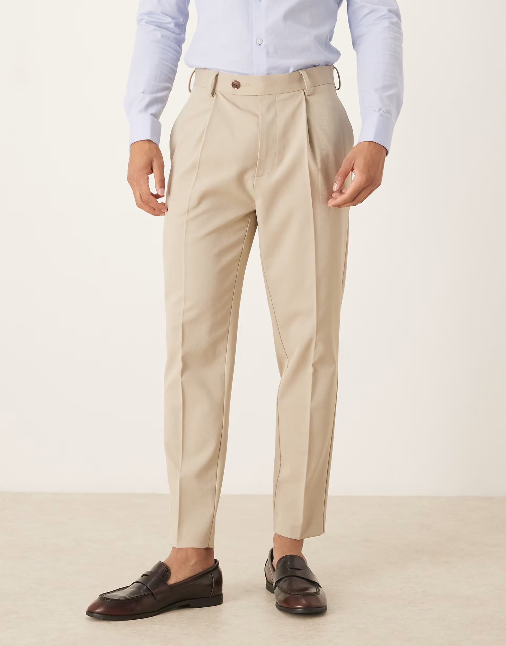 ASOS ASOS DESIGN Beige Tapered Chino Trousers