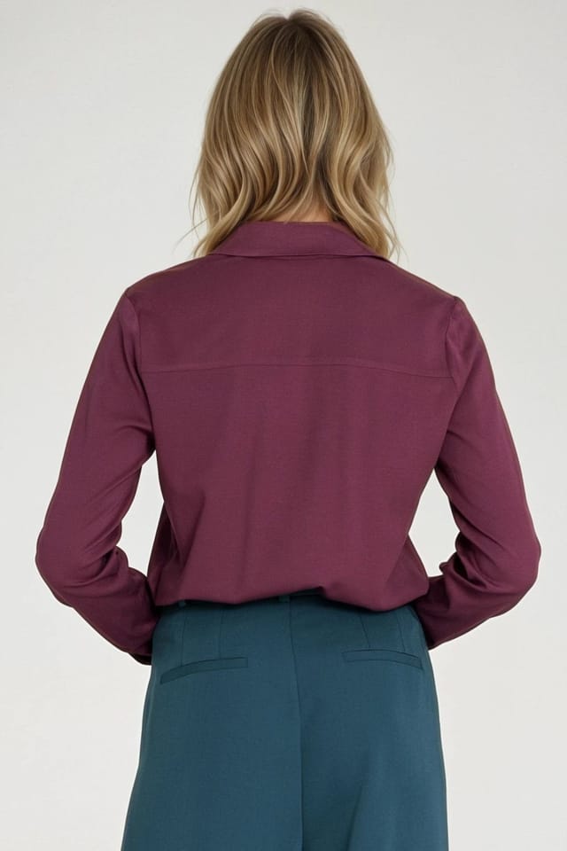 Love Lace Love Lace Women's Classic Viscose Long Sleeve Shirt with Collar in Violet - 3