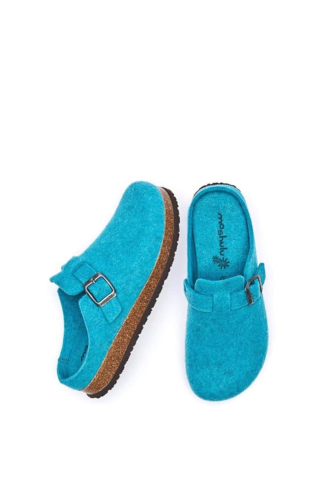 Moshulu Moshulu Women's 'Cecilia' Wool Felt Clog Mule Slippers in Teal - 2