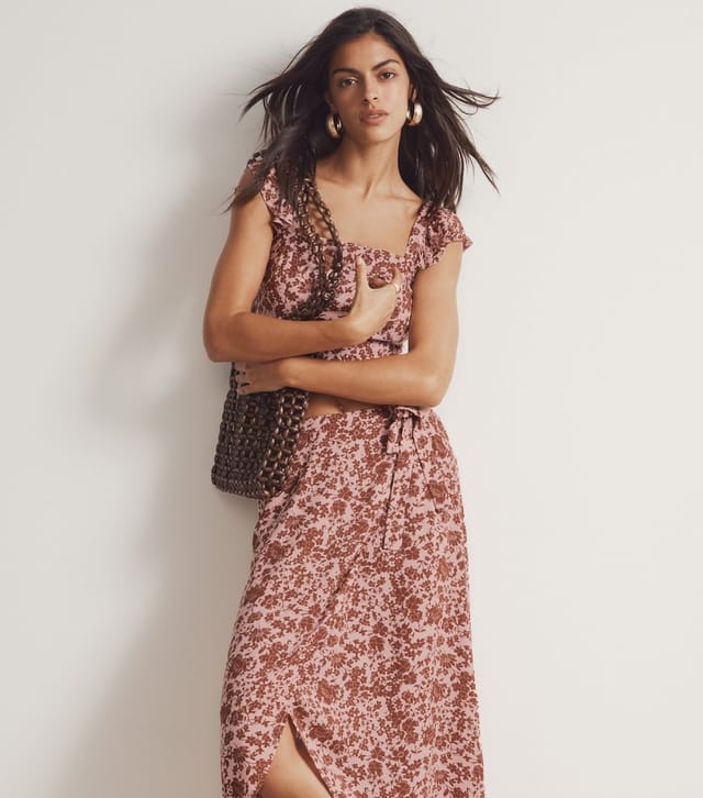 New Look Women's Brown Floral Print Frill Strap Crop Top New Look - 3
