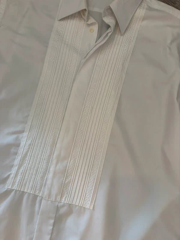 St Michael Vintage St Michael M&s Tuxedo Shirt 17 Pleated Front Double Cuff Cufflink Shirt Formal Evening Wear