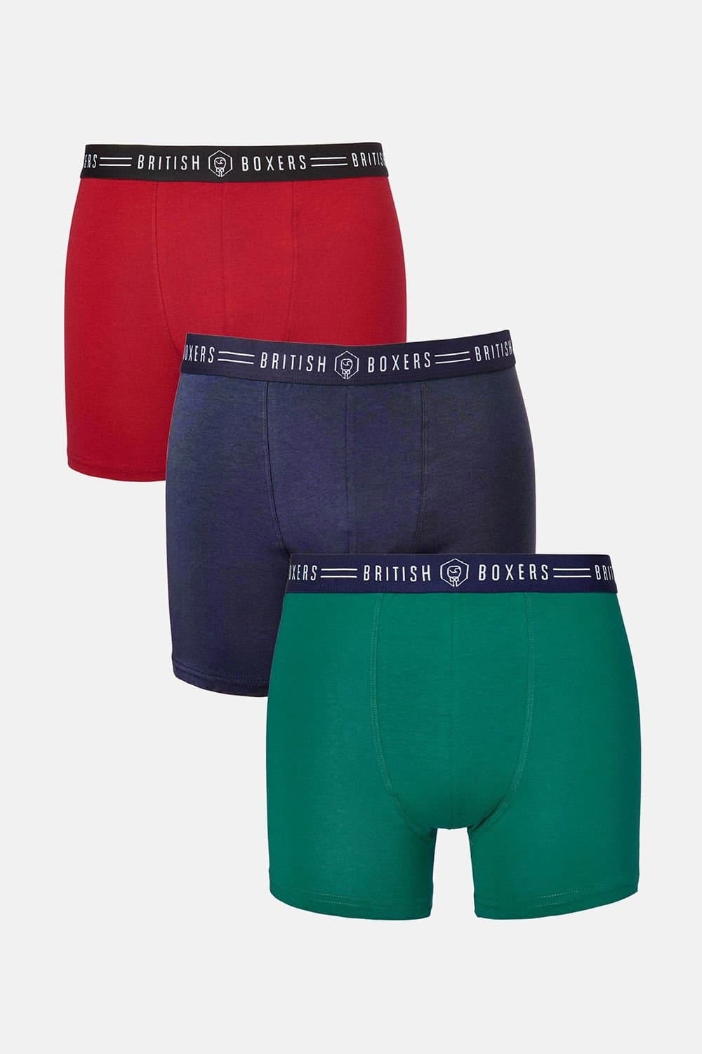 British Boxers British Boxers Men's Pack of Three "Heritage" Stretch Trunks