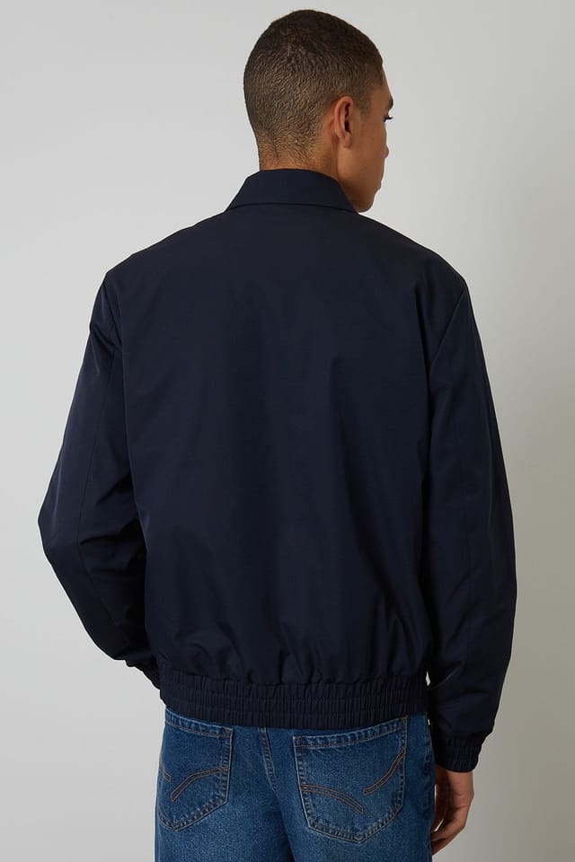Threadbare Threadbare Men's Showerproof Patch Pocket Zip Up Jacket in Navy - 2