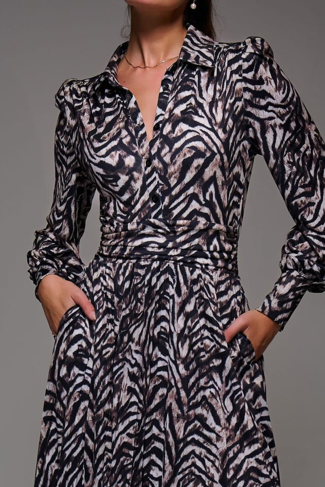 Jolie Moi Jolie Moi Women's Long Sleeve Pleated Jersey Maxi Dress - 3