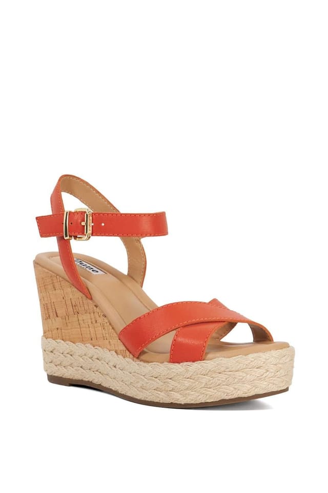 Dune London Dune London Women's 'Kindest' Leather Wedges in Orange - 2