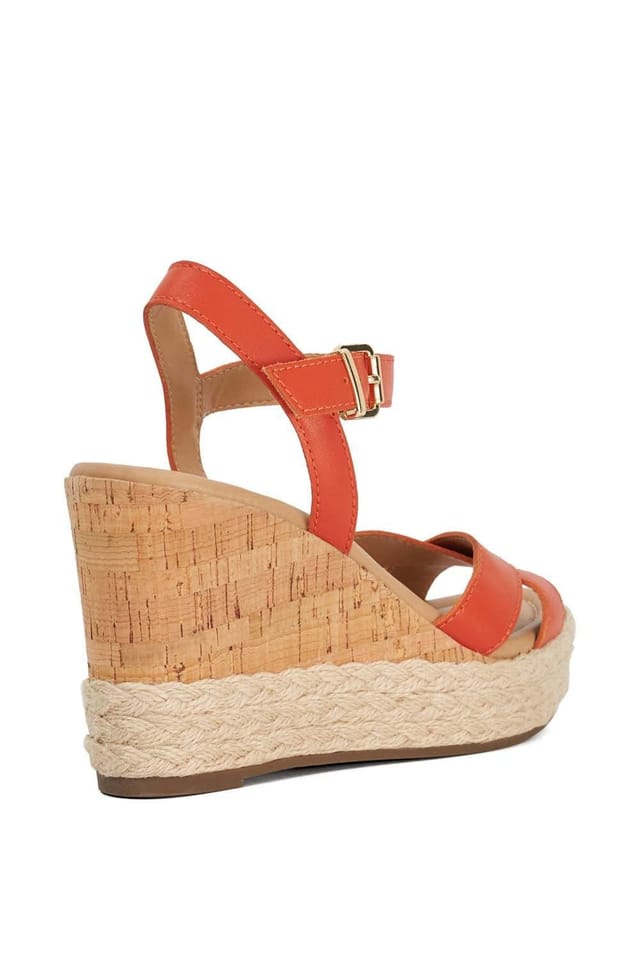 Dune London Dune London Women's 'Kindest' Leather Wedges in Orange - 3
