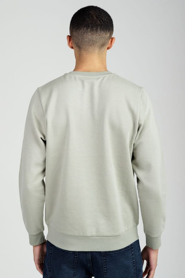 Tokyo Laundry Tokyo Laundry Men's Essential Brushed Fleece Crew Sweatshirt in Light Green - 2