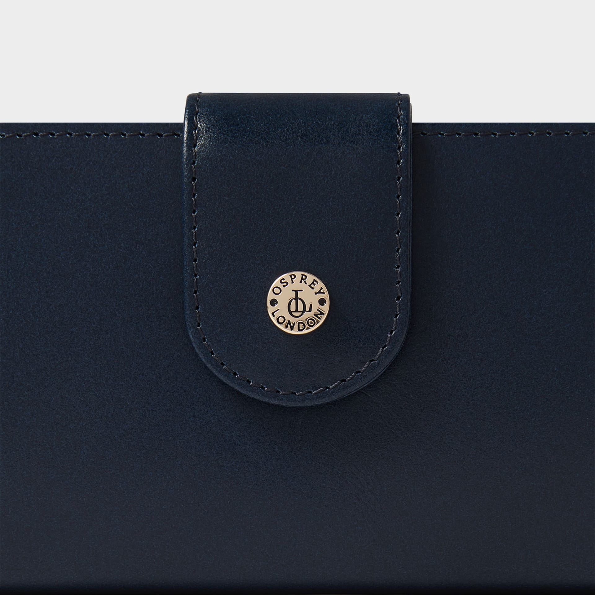OSPREY LONDON OSPREY LONDON Women's The Adaline Medium Leather Popper Matinee Purse in Mid Navy - 4