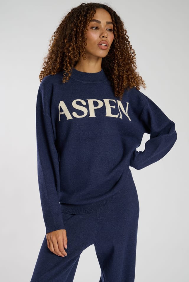 South Beach South Beach Women's Aspec Funnel Neck Jumper in Blue - 2