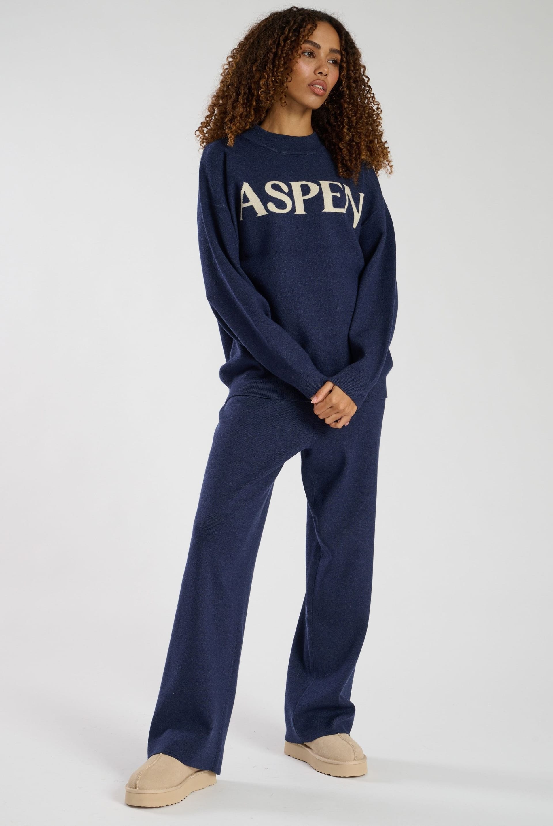 South Beach South Beach Women's Aspec Funnel Neck Jumper in Blue - 4
