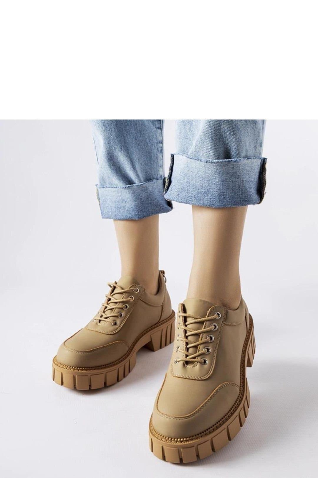 Love Lace Love Lace Women's Matte Finish Lace Up Half Shoes with Round Toe Comfort Durable in Tan